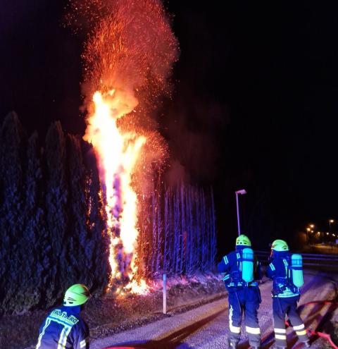 Trostberg, Heckenbrand am 31.12.23